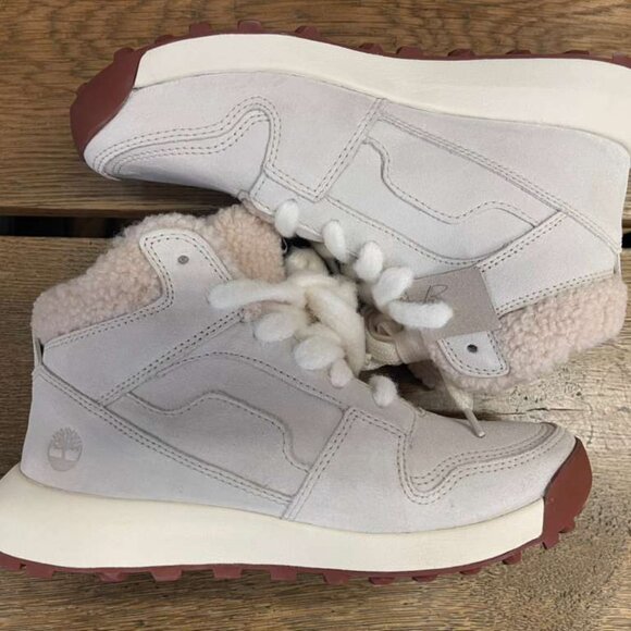 TIMBERLAND WOMEN'S RETRO SWIFT HIGH TOP LACE SNEAKE NATURAL SUEDE A431J-EUP - Picture 3 of 8